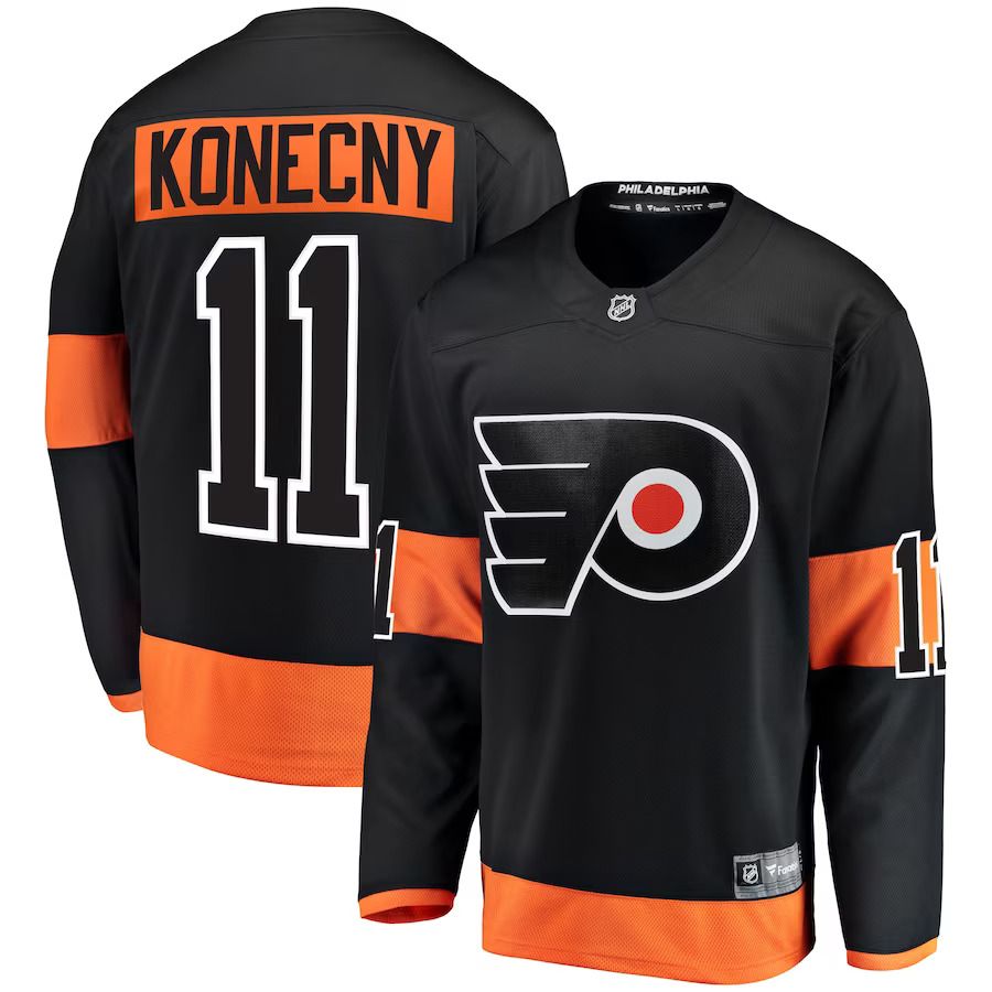 Men Philadelphia Flyers #11 Travis Konecny Fanatics Branded Black Alternate Breakaway Player NHL Jersey